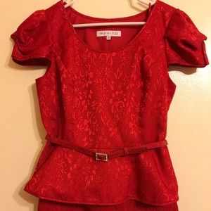 Red Nipon Boutique Skirt Suit 10